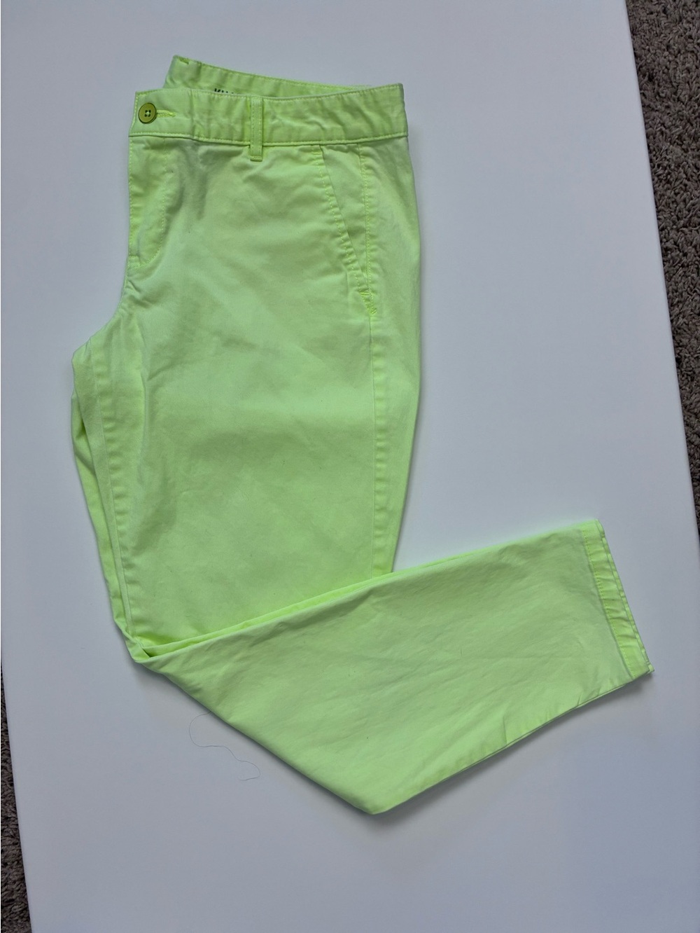 GAP Vintage Skinny Minnie Neon Lemon lime khaki Pants, mid rise